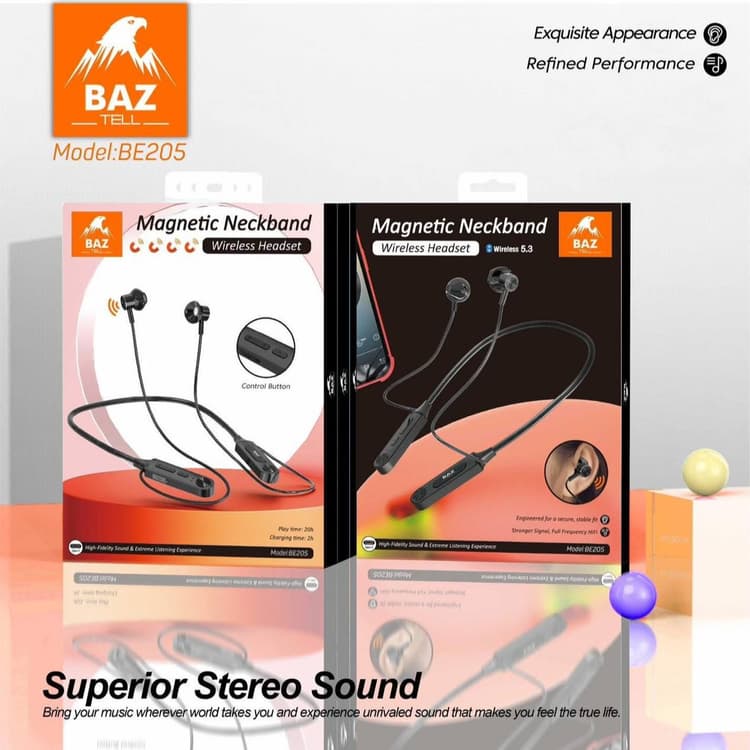 سماعة BAZ TELL اللاسلكية BE205 سماعة بلوتوث